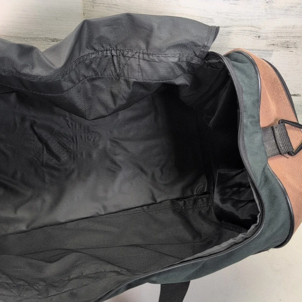 Vintage JEEP Duffle/Travel/Gym Bag 90's‎ Green Canvas Brown Leather Corners EXC